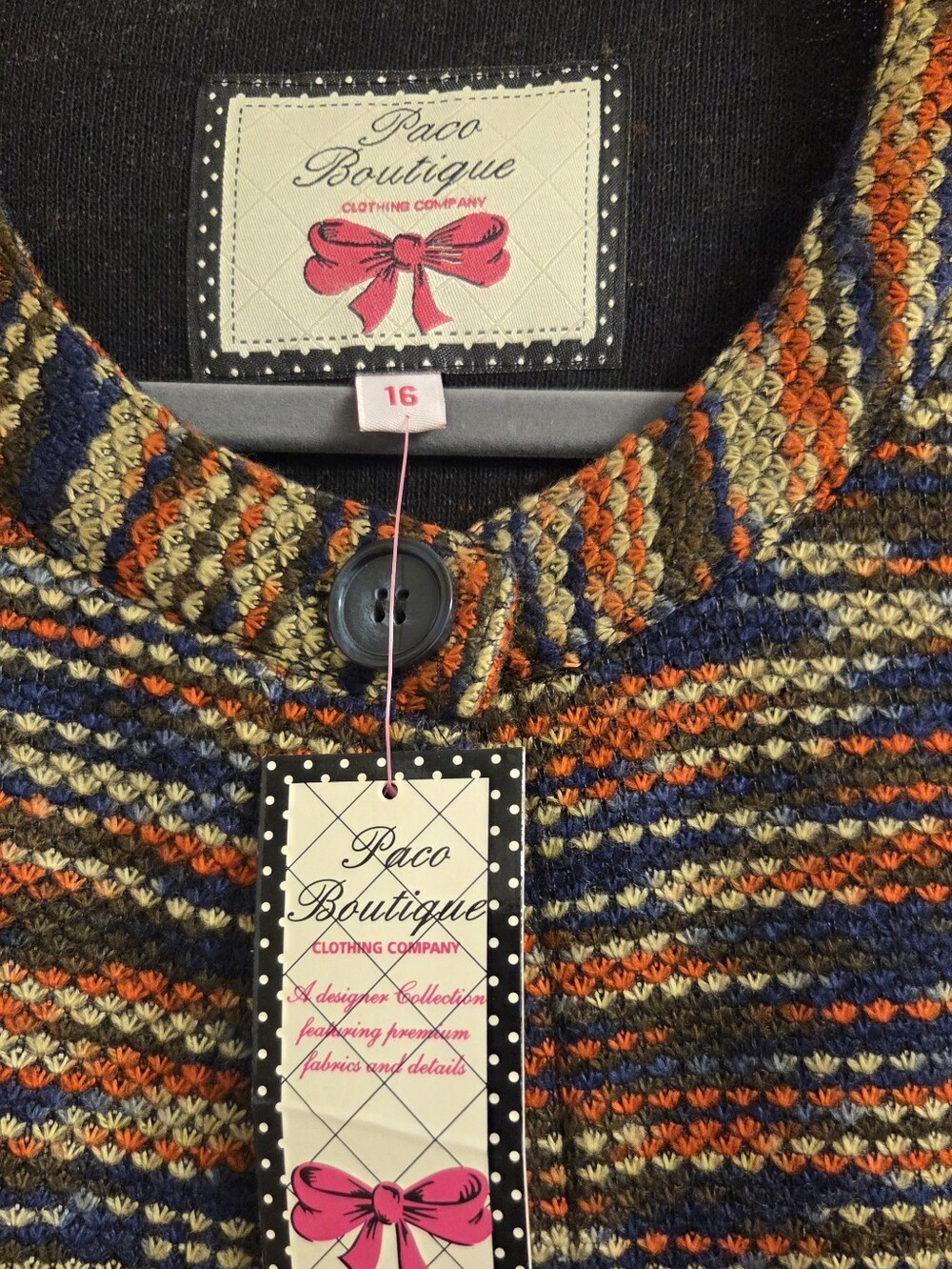 Womens Multicolor Knit Sweater Jacket